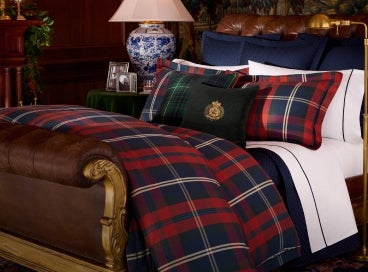 Tartan Polo Bear Throw Pillow