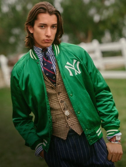 Indigo Striped Twill Hooded Jacket