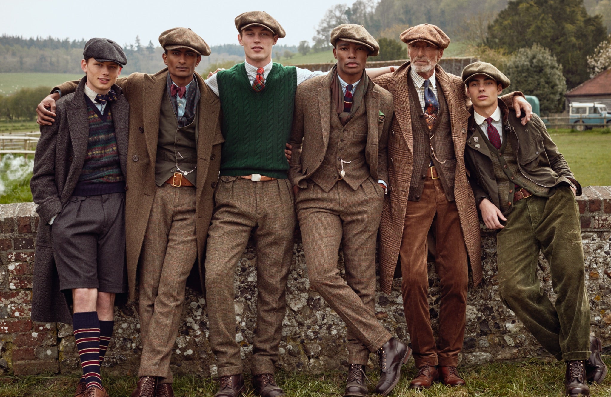 <strong>CROSS COUNTRY </strong><br/><span>The current collection of Polo Originals uses tweed as texture, creating a look that is drawn from classic menswear but combined with unexpected pieces of workwear&mdash;a twill vest, mended cords, cap-toe boots, and double-pronged belts</span><br/><rlmag_link href="https://www.ralphlauren.ca/brands-prl-ties-and-tweed-cg"><button class="shop-collection">Shop the Story</button></rlmag_link>