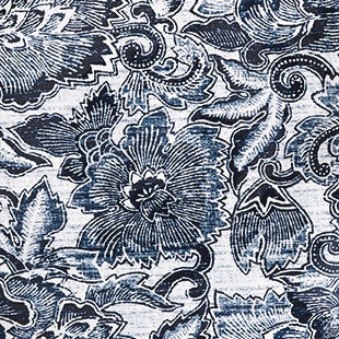 Dense navy & white floral pattern