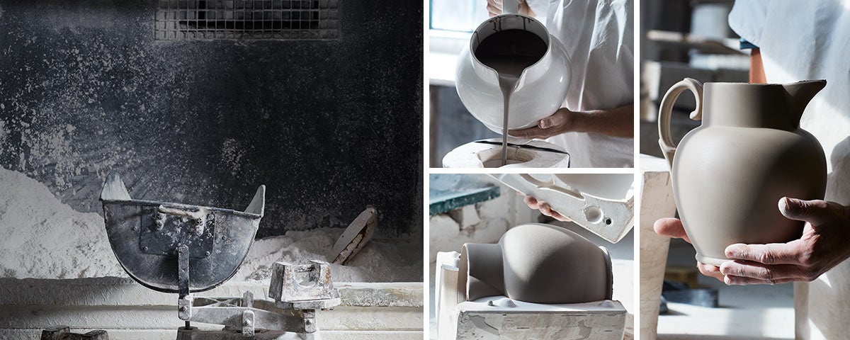 Pottery being sculpted and painted