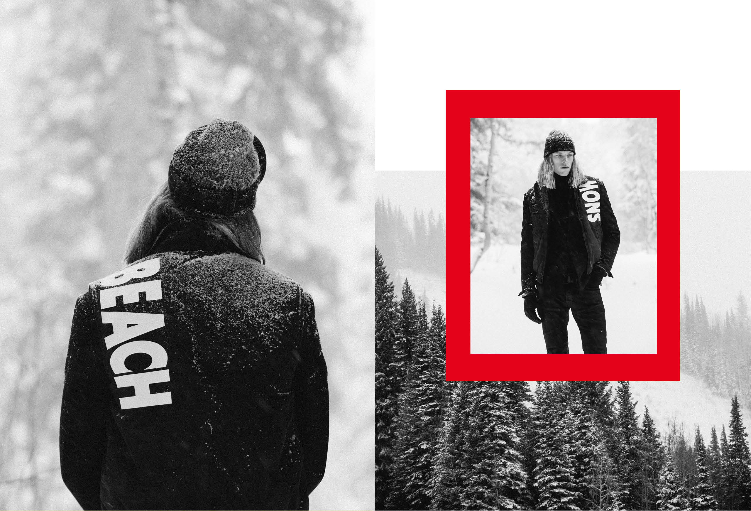 The 2018 Snow Beach campaign, featuring the Color and Black &amp; White collections