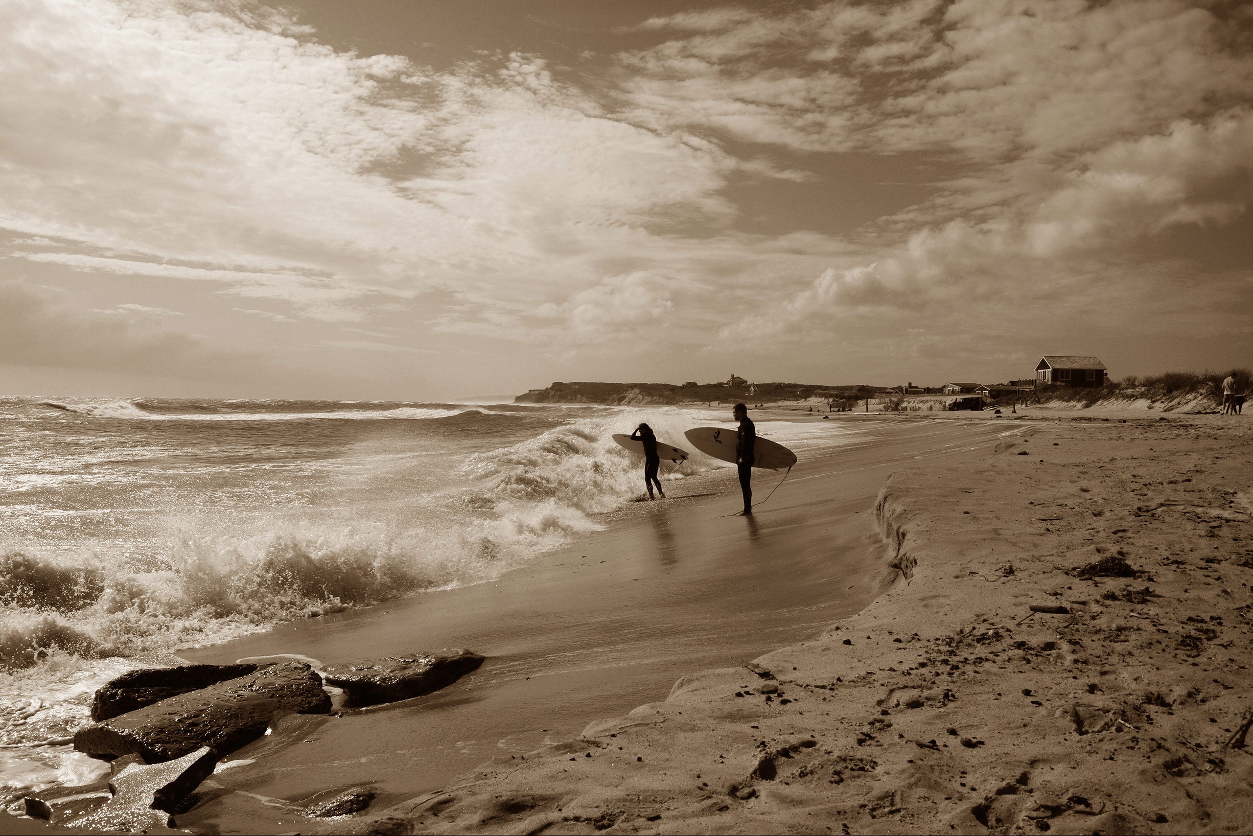                             Smart surfers visit Ditch Plains early to avoid the crowds