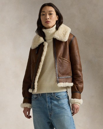 Ralph lauren brown suede jacket discount