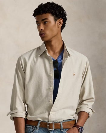トップス Ralph Lauren purple label Ralph Lauren Purple Label Slim Logo Washed Pique Polo Long