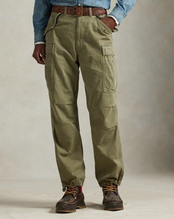 【DOUBLE RL】Garment Dye Officers Trouser Double RL - Officer Chino Pant - Olive – City Workshop Men's