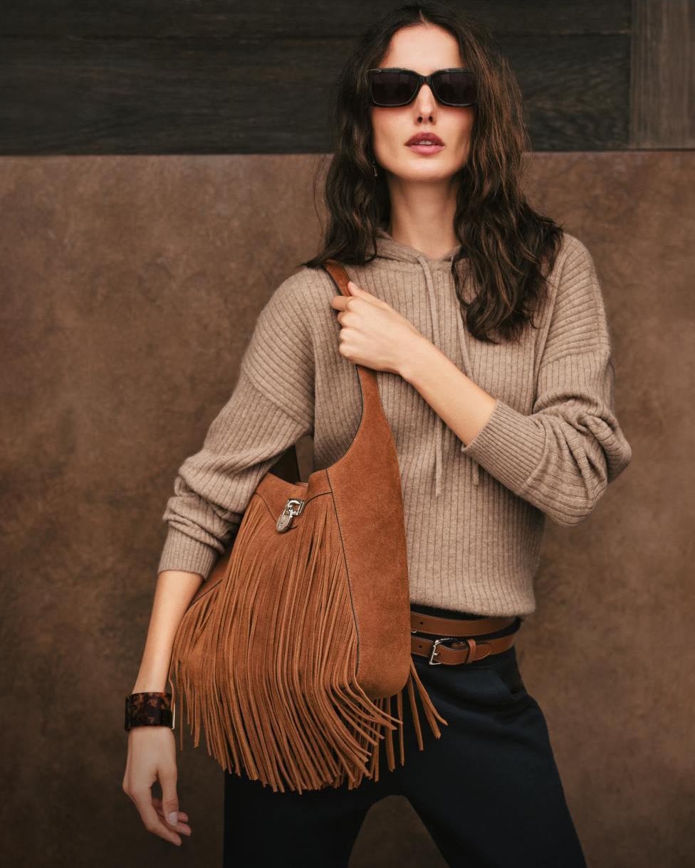 Rib-Knit Cashmere Sweater Hoodie
