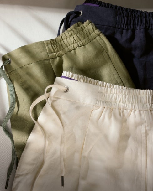Hand-Tailored Silk-Linen Trouser