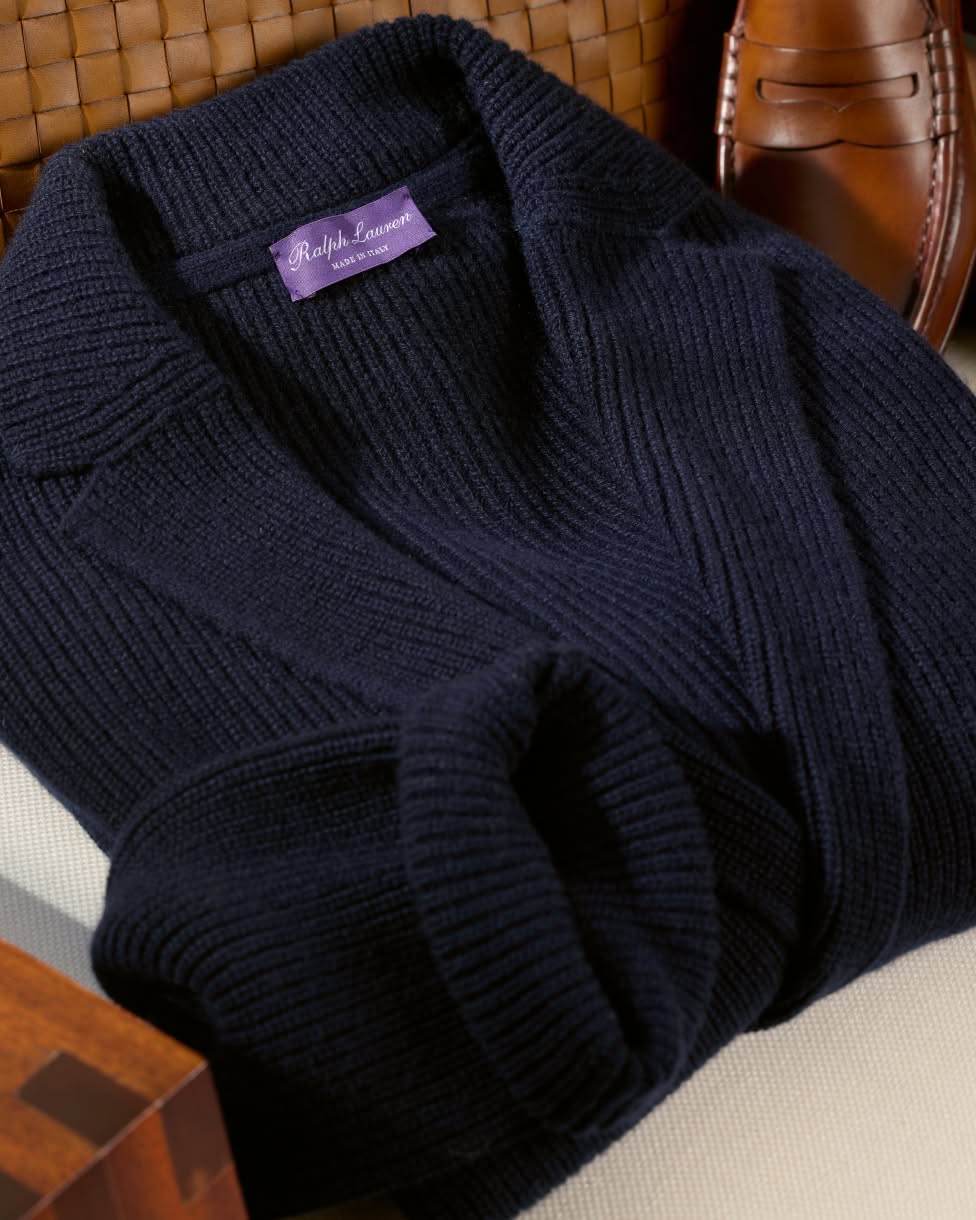 Textured Cashmere Blazer Cardigan