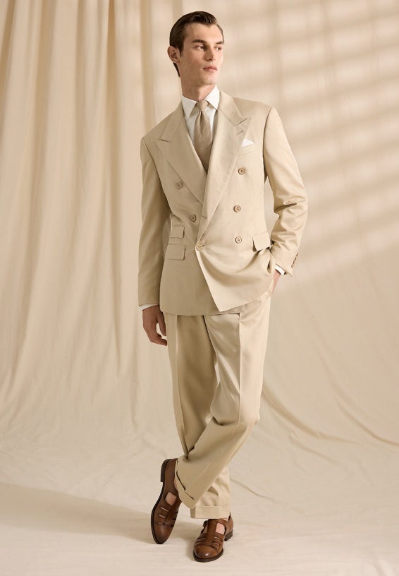 A look from Ralph Lauren’s Spring 2026 Milan presentation shown on model.