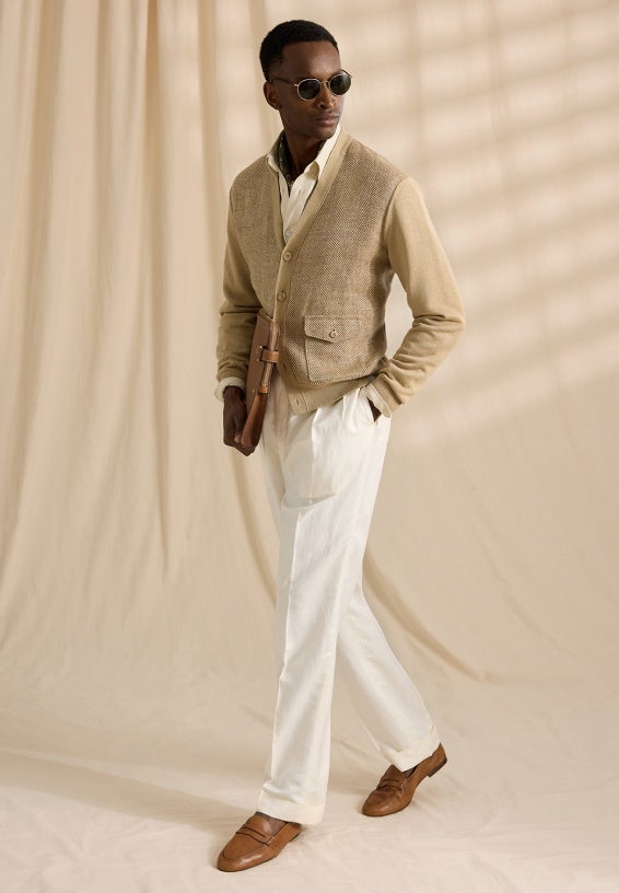 A look from Ralph Lauren’s Spring 2026 Milan presentation shown on model.