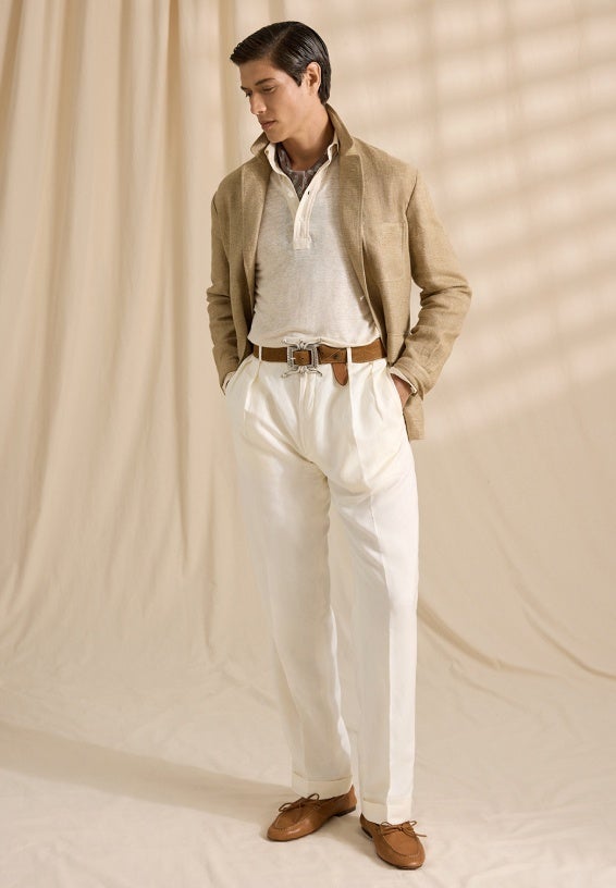 A look from Ralph Lauren’s Spring 2026 Milan presentation shown on model.