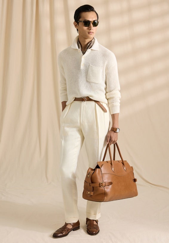 A look from Ralph Lauren’s Spring 2026 Milan presentation shown on model.