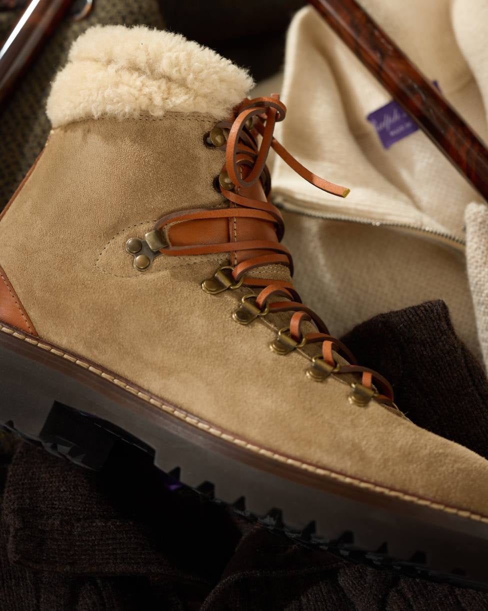 Halpin Shearling-Trim Calf-Suede Boot
