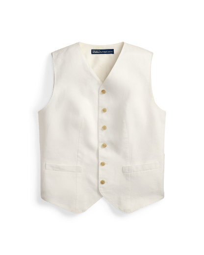 Buttoned Linen Vest