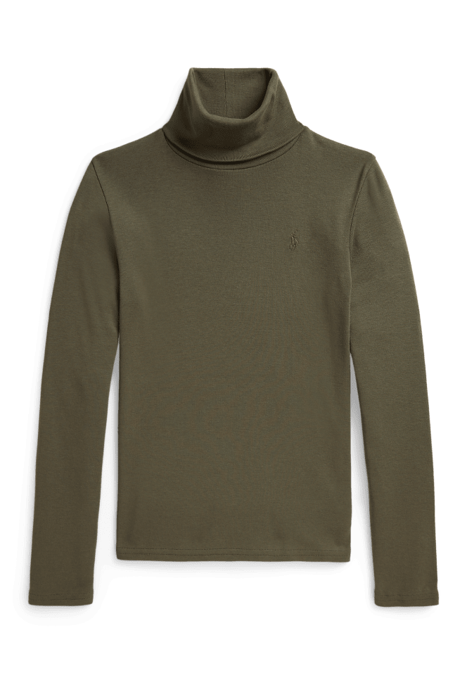 Ribbed Cotton-Blend Turtleneck
