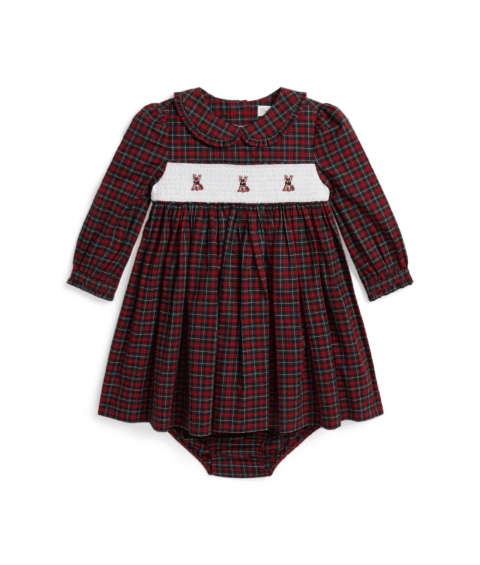 Dog Plaid Poplin Dress & Bloomer