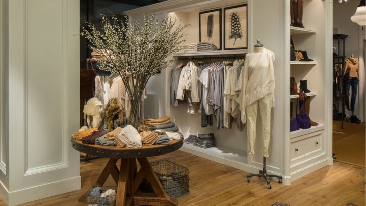 Photograph of the interior of the Polo Ralph Lauren store in Boston