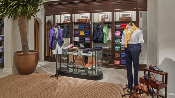 Photograph of the interior of the Ralph Lauren store in Houston