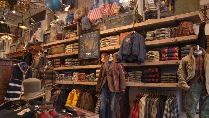 Photograph of the interior of the Double RL store in Malibu